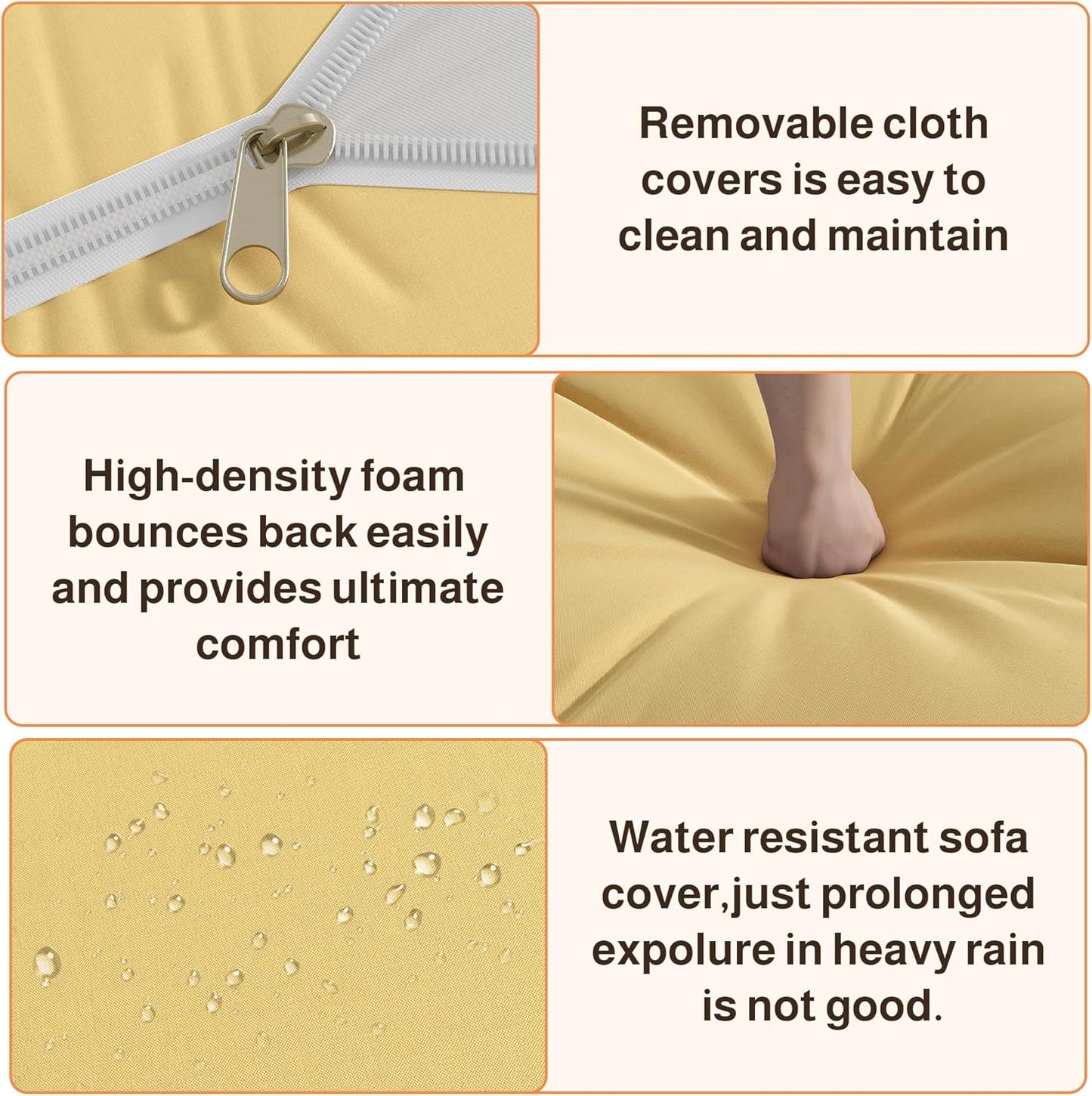 Ahomly 7-Piece Patio Furniture Set, Outdoor Sectional Couch with Water-Resistant Cushions & Coffee Table, PE Rattan Outdoor Patio Sofa Set for Backyard, Deck, Garden, or Porch, Beige