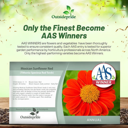 Outsidepride Red Torch Mexican Sunflower Seeds - 1000 Seeds Annual Tithonia, Fast-Growing, Heat & Drought-Tolerant Flower Seeds for Pollinator Gardens, Landscapes, & Flower Arrangements (AAS Winner)