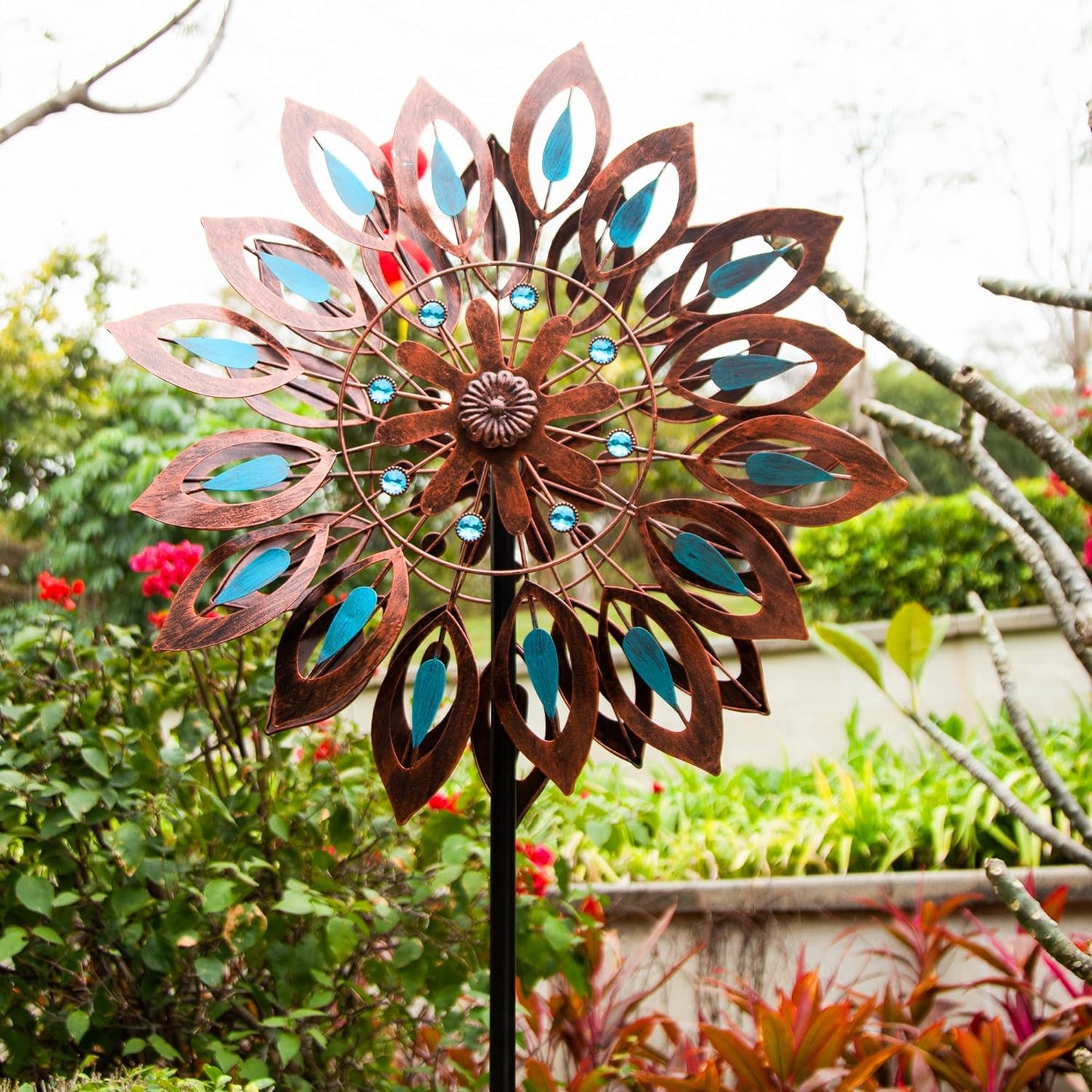 Wind Spinners for Outdoor Yard Decor, 360 Degrees Swivel Large Outdoor Metal Wind Spinner, 76" Wind Sculptures Garden Decor for Patio Lawn Yard