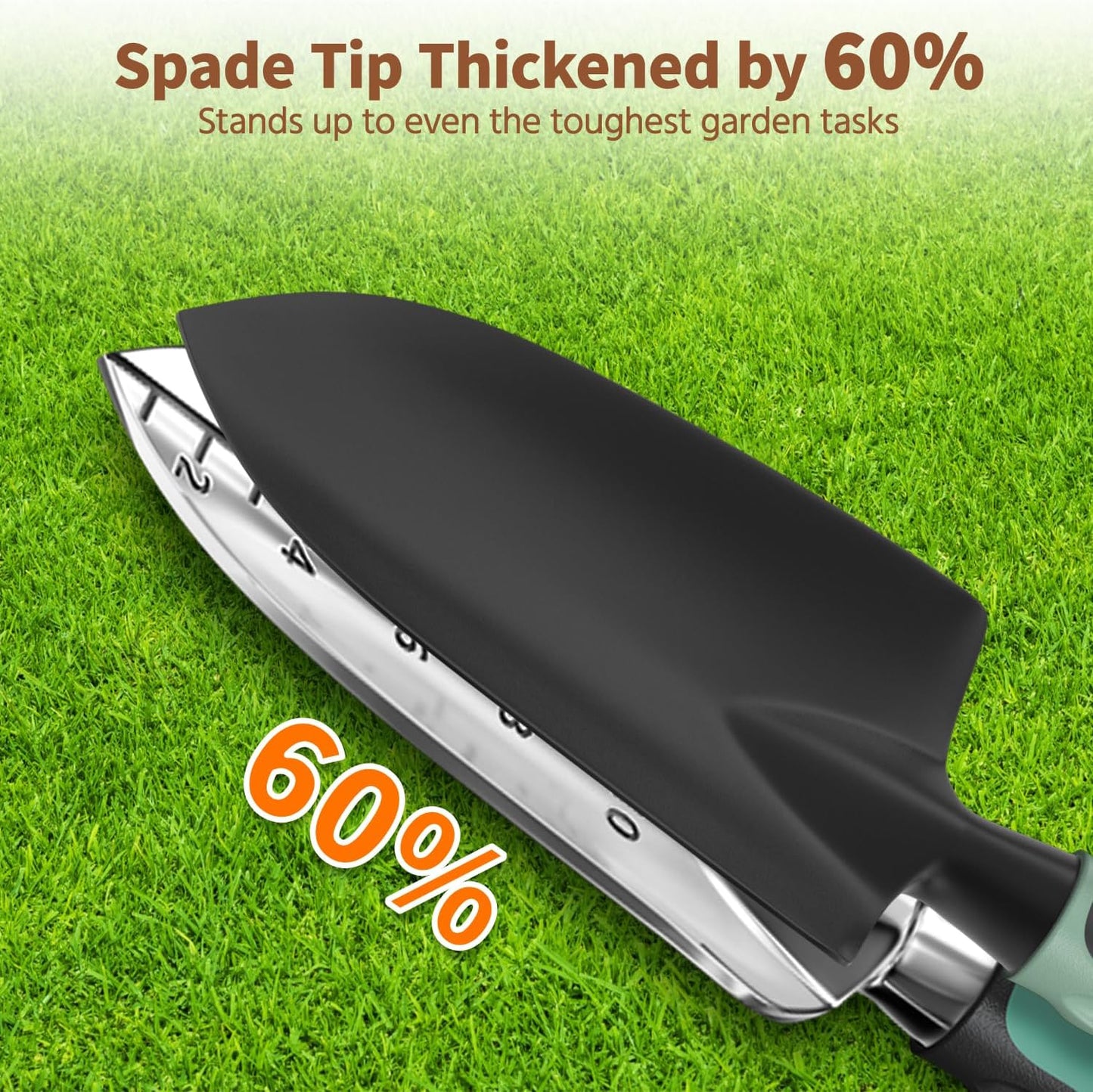 LASZOLA 3 Piece Garden Tool Set Include Hand Trowel Rake and Transplant Shovel for Women, Indoor Heavy Duty Small Spade Kit with Ergonomic Handle to Weed and Loosen, for Mom and Plant Beginner, Teal