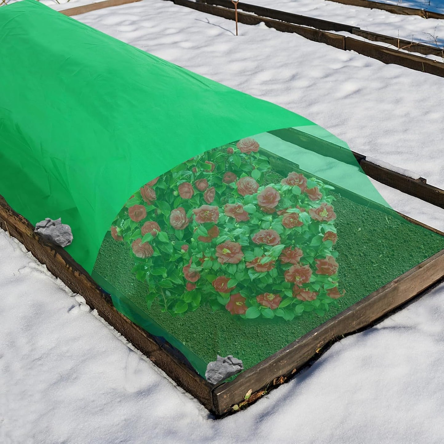 2.0oz/yd² Plant Covers Freeze Protection - 10 x 30 ft Easy of Use Green Winter Plant Frost Blanket Shield for Raised Beds, Reusable Garden Fabric Cloth Floating Row Cover for Outdoor Plants, Small