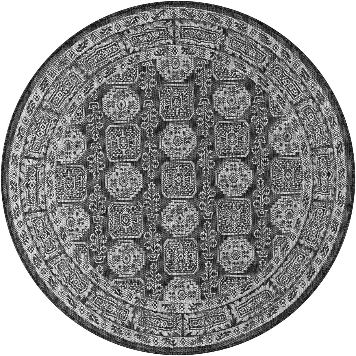 Keen Home Design Terrace Outdoor Round Rug - 8ft Round Washable Indoor/Outdoor Rug for Patio, Kitchen, Balcony, Beach, Garden, Deck and Porch, Size: 7'7" Round