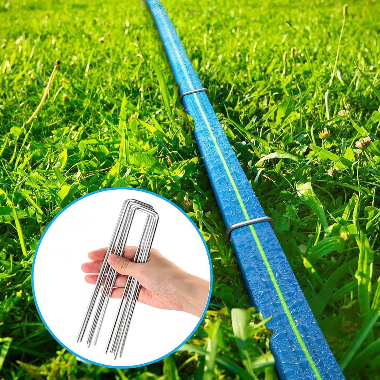 Sprinkler Hose 75FT, Heavy Duty Watering Hoses, Efficient Irrigation Tubing for Garden Lawn Sprinklers System with 20 Pack Staples