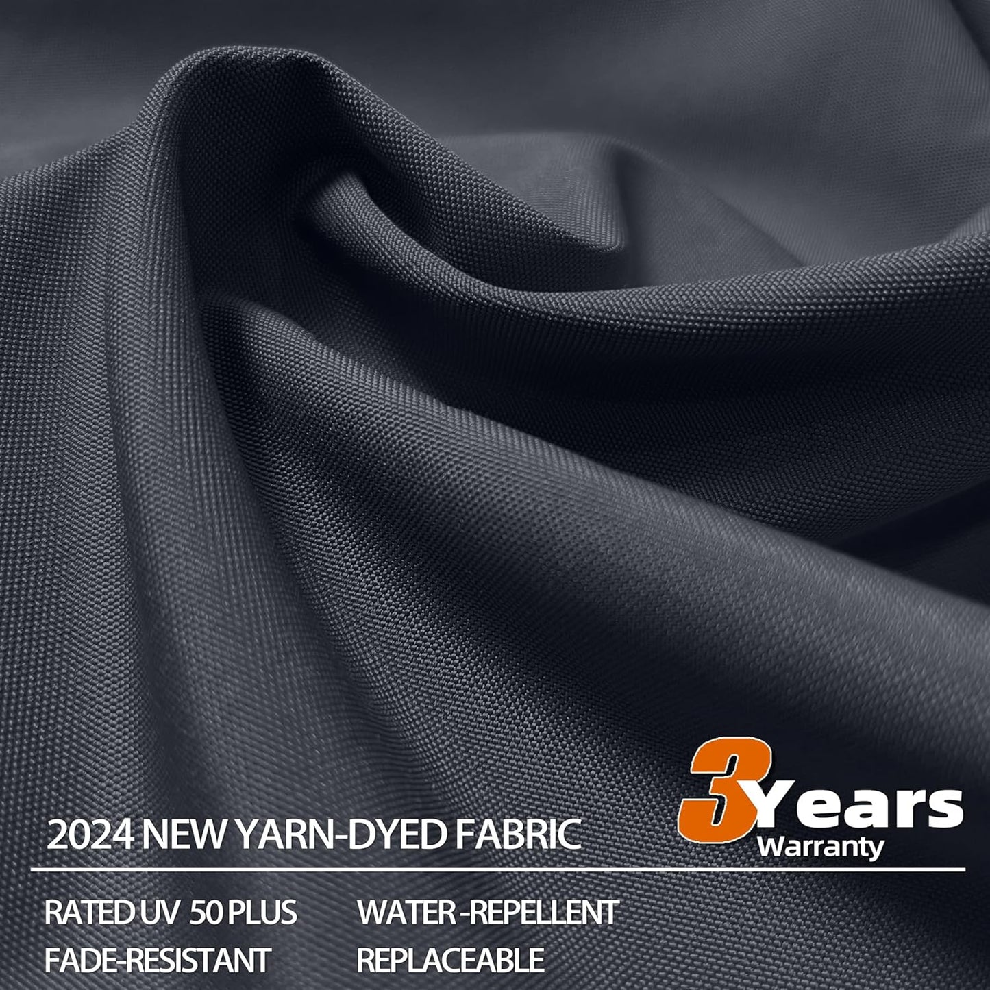 PURPLE LEAF 12 Feet Double Top Deluxe Solar Powered LED Square Patio Umbrella Offset Hanging Umbrella Outdoor Cantilever Umbrella, Grey