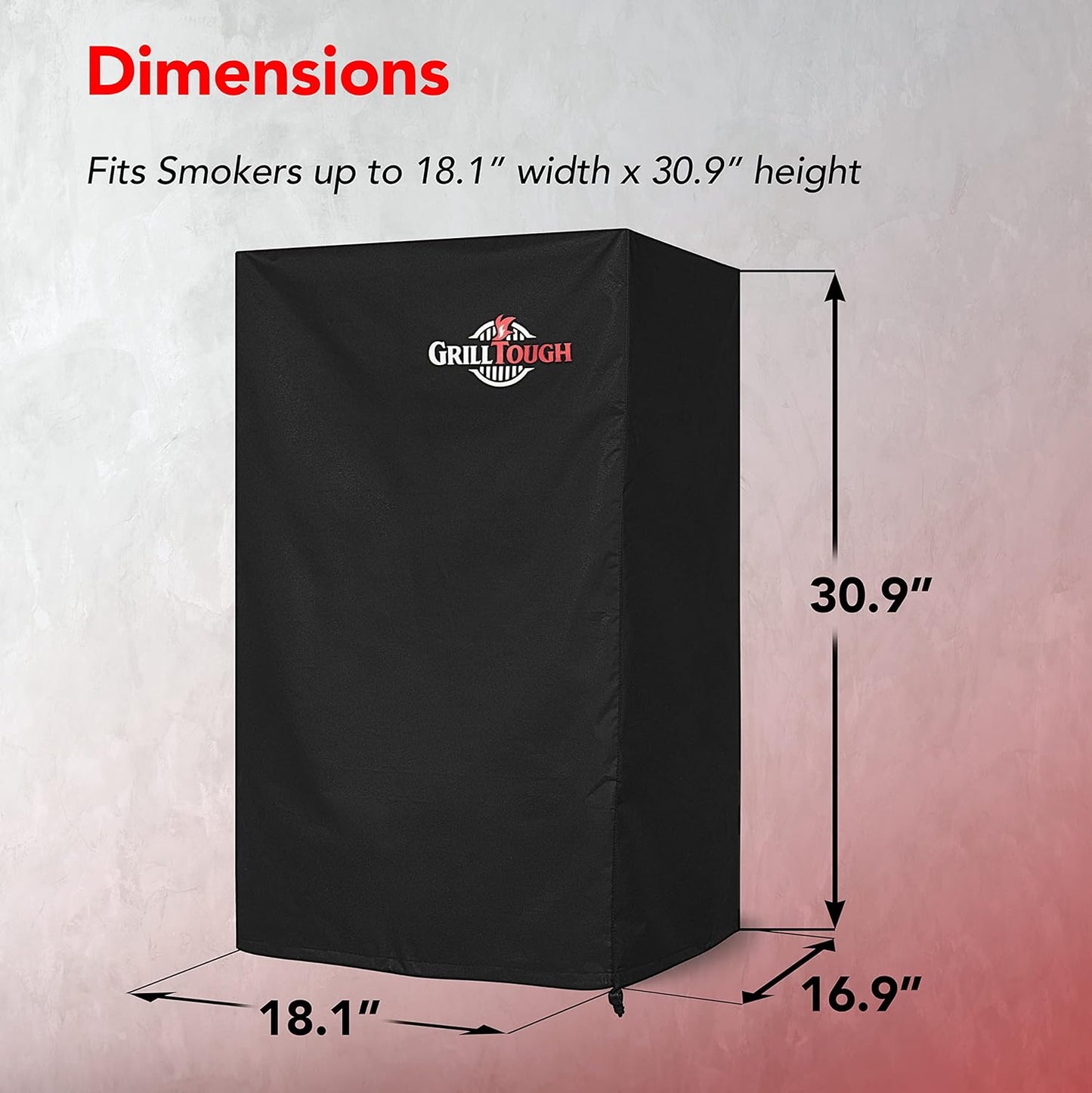 Heavy Duty Smoker Cover for Outdoor Griddle, 30 Inch – Waterproof, Weather Resistant, UV & Fade Resistant with Adjustable Straps – BBQ Cover for Flat Grill, Black