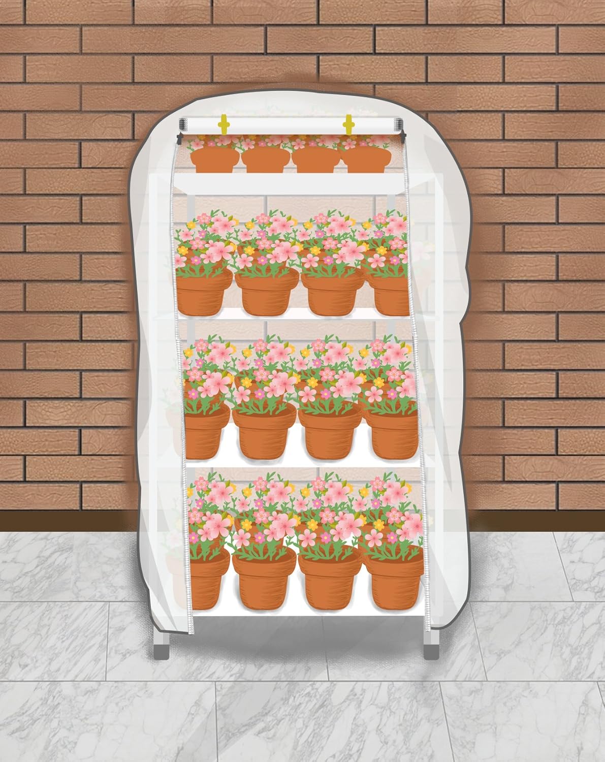 Agfabric Plant Covers Freeze Protection with Zipper 0.9oz 135"x120"x48" Shrub Cover Winter Tree Jacket for Frost Protection&Season Extension,White