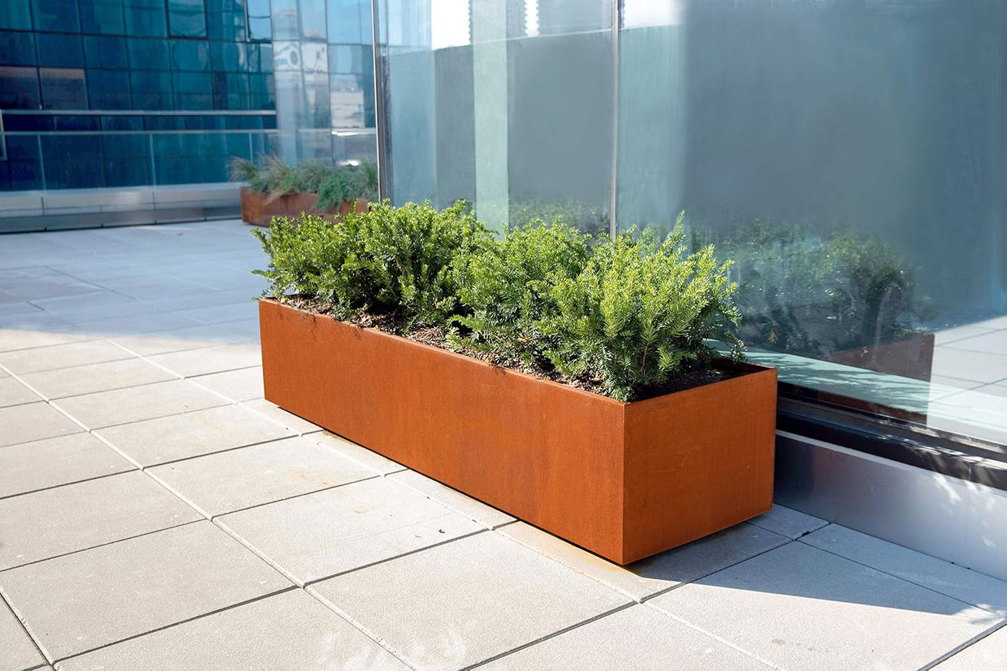 Extra Large Corten Steel Planter Box – 96"x18"x24" Rectangular Outdoor Metal Garden Bed | Heavy-Duty Rust Patina Planter for Outdoor Plants | Made in USA | Fully Assembled