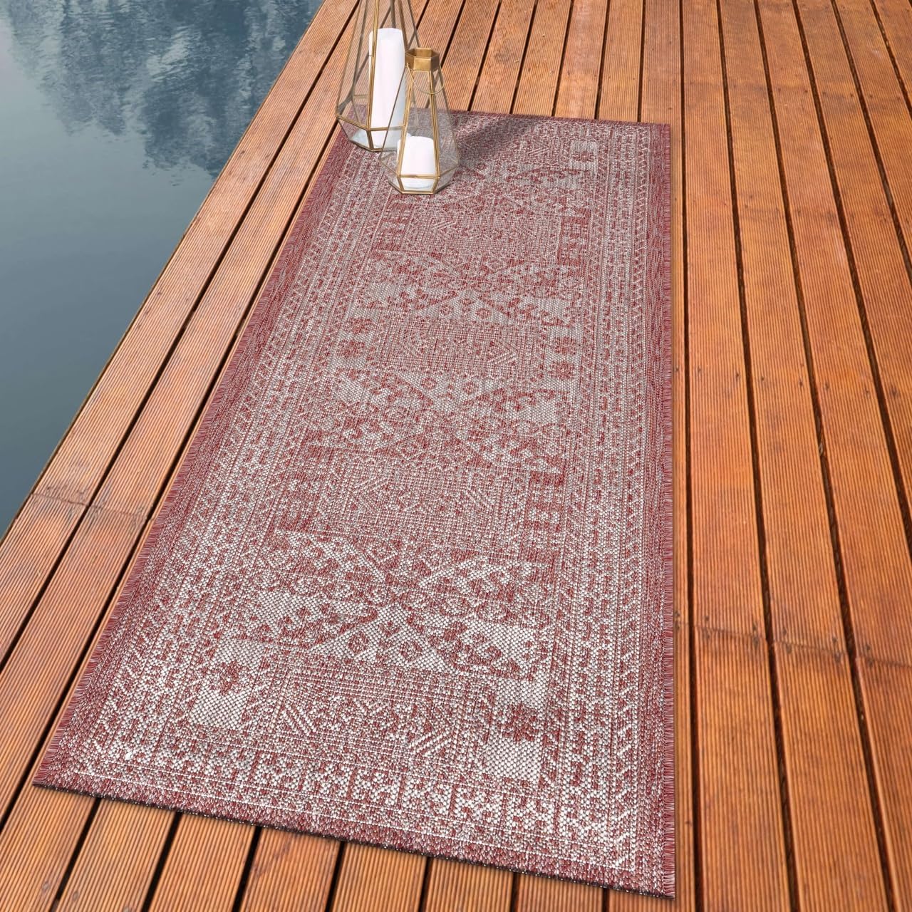 Keen Home Design Terrace Outdoor Runner Rug - 2x8 Washable Indoor/Outdoor Rug for Patio, Kitchen, Balcony, Beach, Garden, Deck and Porch, Size: 2'2"x7'7"