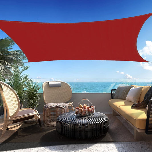 7' x 17' Red Rectangle Sun Shade Sail SSP1212 Canopy Durable Fabric UV Block Awning,We Make Custom Orders