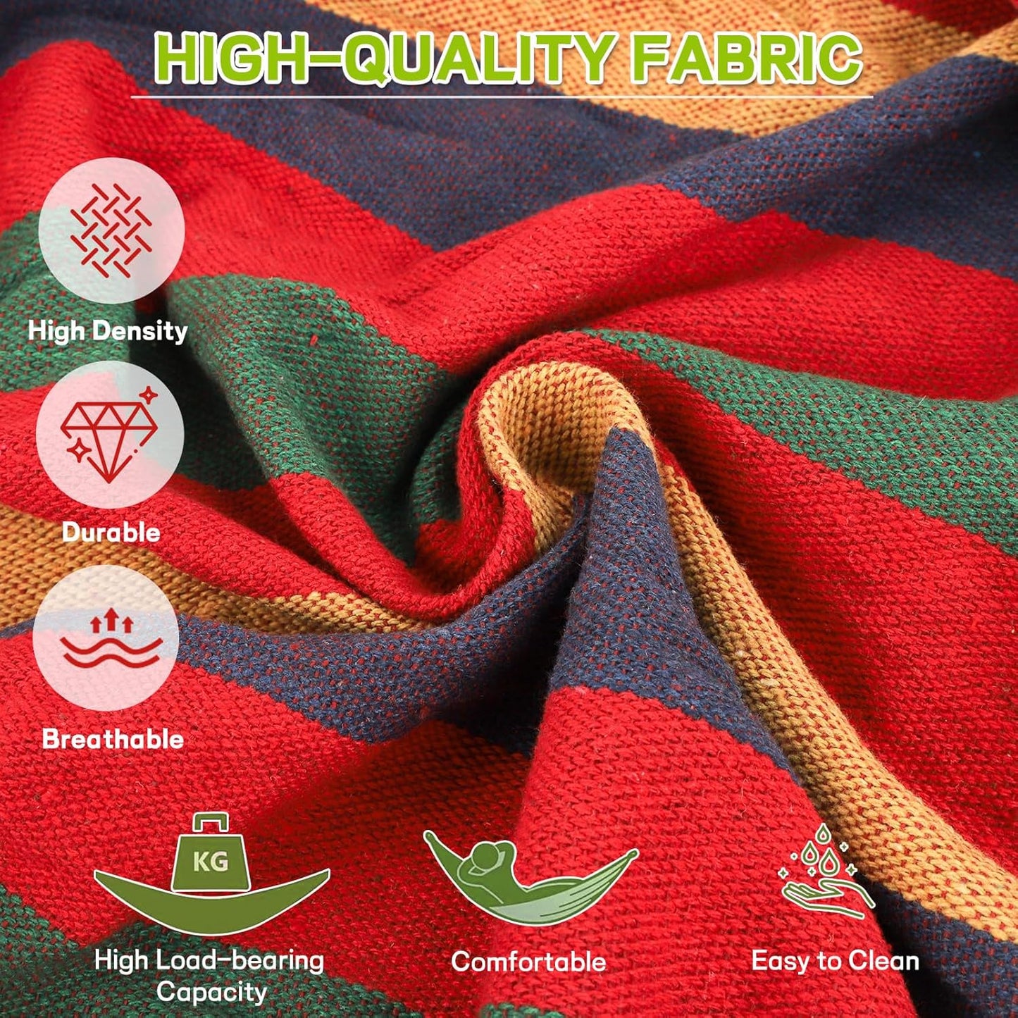 Durable Hammocks 660 Lbs Capacity, Camping Essentials Hiking Gear Accessories Max 2 X Tree Straps & Carabiners & Duckbilled Buckle & Thicker Rope & Portable Carrying Bag Included (red)