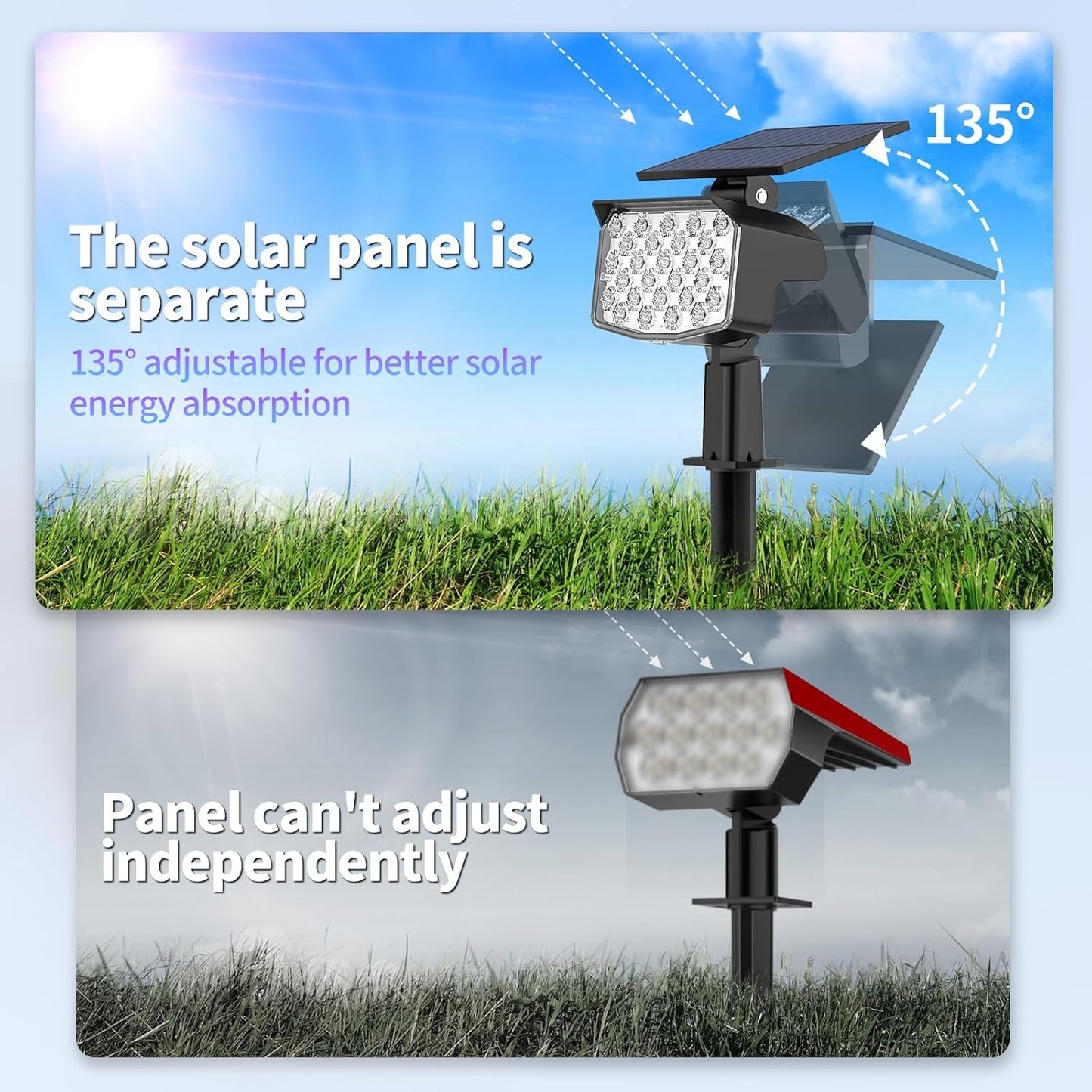 WELALO Solar Color Changing Spot Lights Outdoor, Waterproof Solar Christmas Lights with 9 Modes, Multicolor RGB Landscape Spotlights for Yard Driveway Lawn Patio Pathway Decorations, 6 Pack