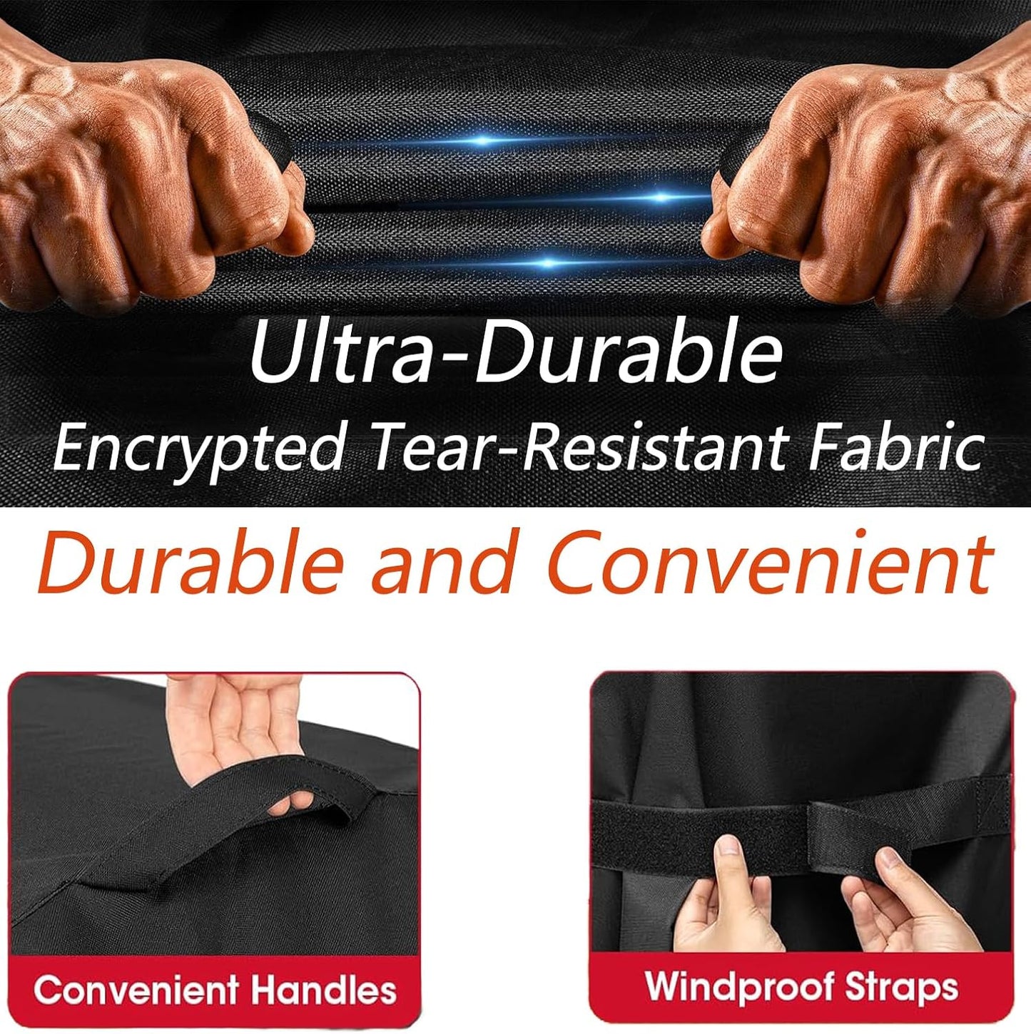 BBQ Grill Cover for Outdoor Grill,58 Inch,Black–Upgraded Lightweight Material,Waterproof,Weather Resistant,UV & Fade Resistant with Adjustable Straps–Gas Grill Cover for Weber,Genesis,Charbroil,etc