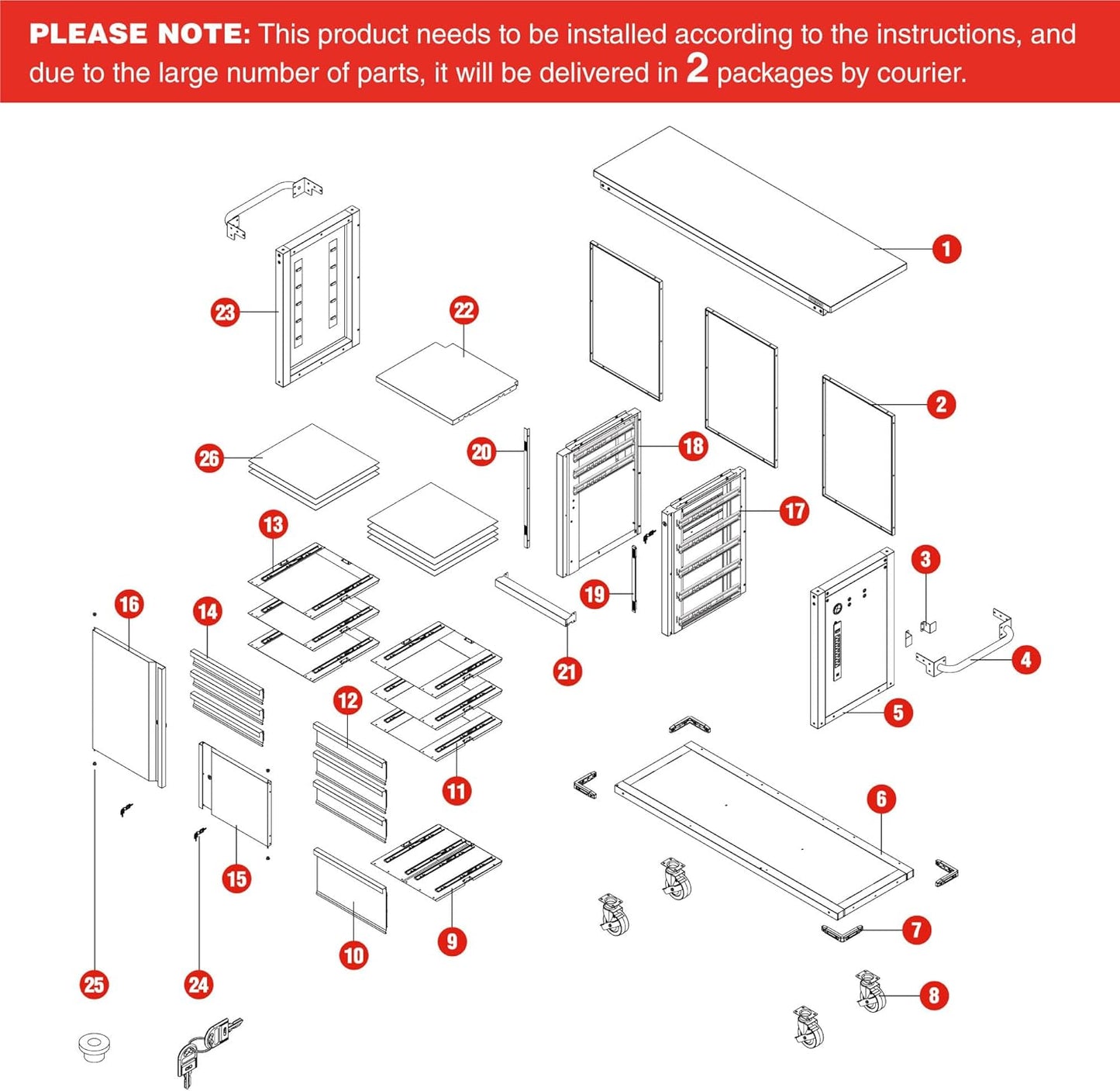 WORKPRO 62" x 20" 7-Drawer & 2-Door Rolling Tool Chest, Mobile Tool Storage Cabinet with Power Strip, Locking System, Heavy Duty Rolling Cabinet for Garage, Warehouse & Kitchen, 1000 lbs Capacity
