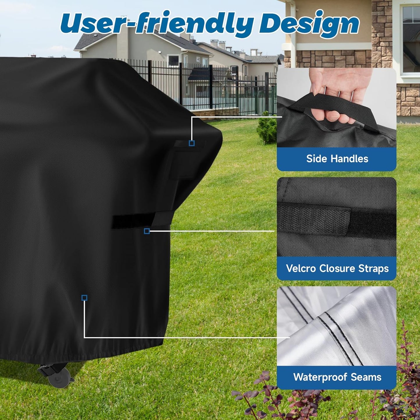 Flat Top Grill Cover for Nexgrill Daytona 4-Burner Propane Gas Griddle，Heavy Duty Waterproof Gas Griddle Cover for Member Mark Pro Series 5-Burner Gas Griddle, 68" W x 29" D x 36" H