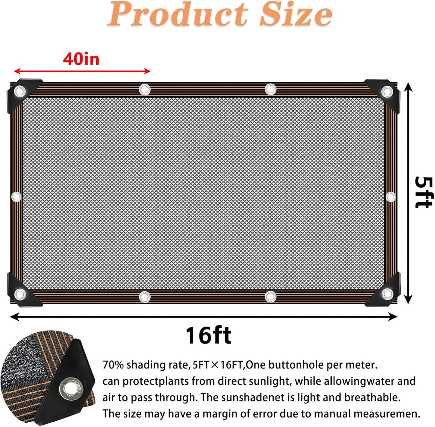 QLOFEI Shade Cloth - for Plants Greenhouse, 70% Sunblock Shade Sails -for Outdoor Garden Pergola Patio Lawn Sun Shade Cloths for Kennel Chicken Coop Easier to Hang Plant Shade Net Cover