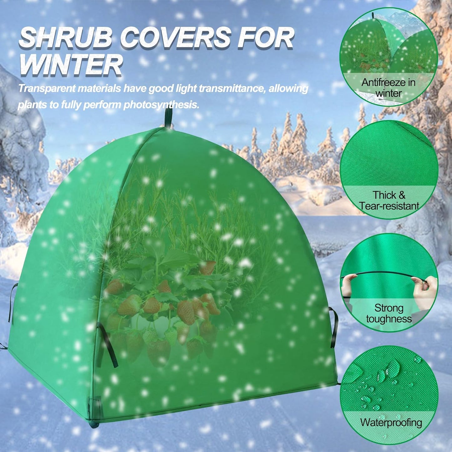 29″*29″*31″ Winter Plant Warm Covers - Raised Bed Cover, Garden Row Accelerator, Warm Tent Freeze Protection Humidity Domes for Germination, Seedling Propagation Protecting Plants from Animals 2 PCS