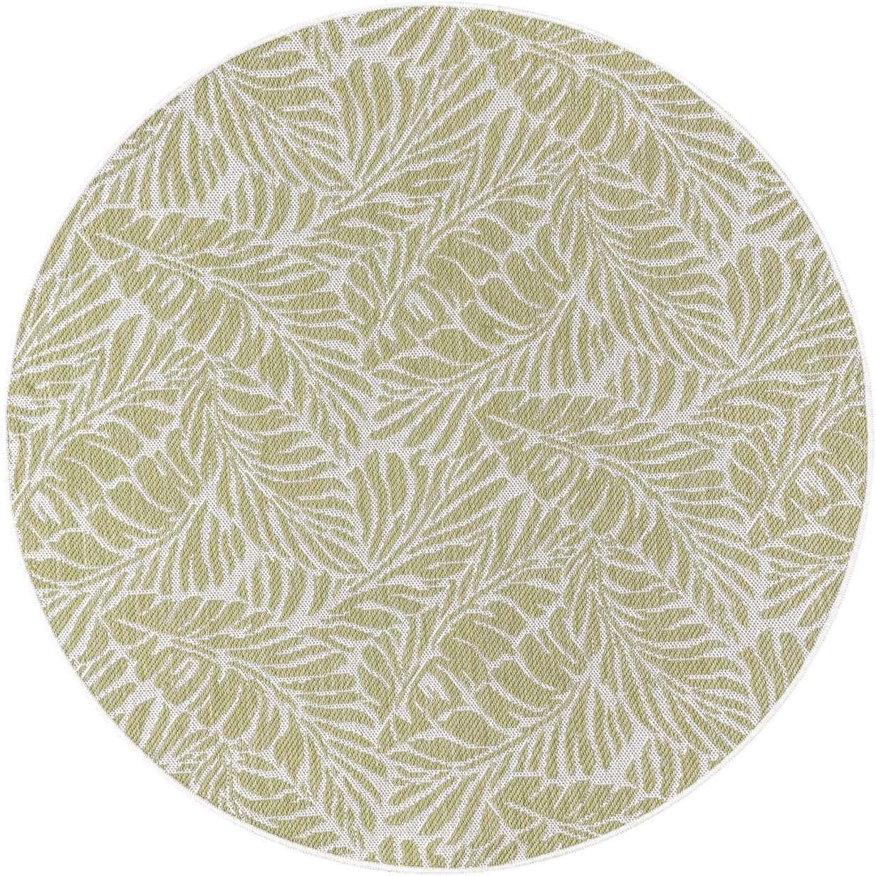 Keen Home Design Terrace Outdoor Round Rug - 8ft Round Washable Indoor/Outdoor Rug for Patio, Kitchen, Balcony, Beach, Garden, Deck and Porch, Size: 7'7" Round