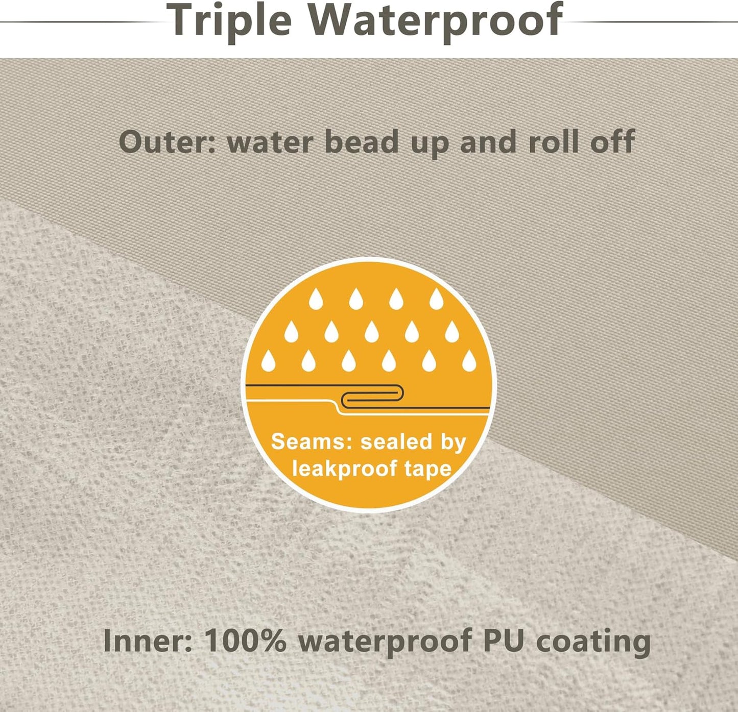 Favoyard Patio Chair Cushions 24 x 24 x 4 Inch Waterproof Outdoor Seat Cushions for Patio Furniture 3-Year Color Fastness Garden Sofa Couch Chair Pads with Handle & Adjustable Straps Set of 2, Beige