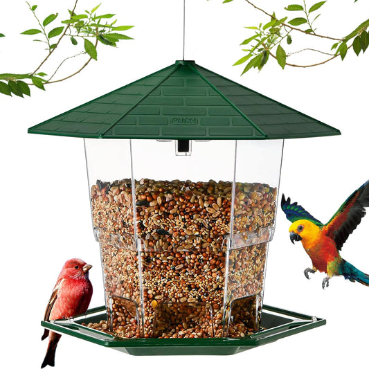Bird Feeders for Outdoors Hanging Bird Feeder Wild Birds Seed, Green