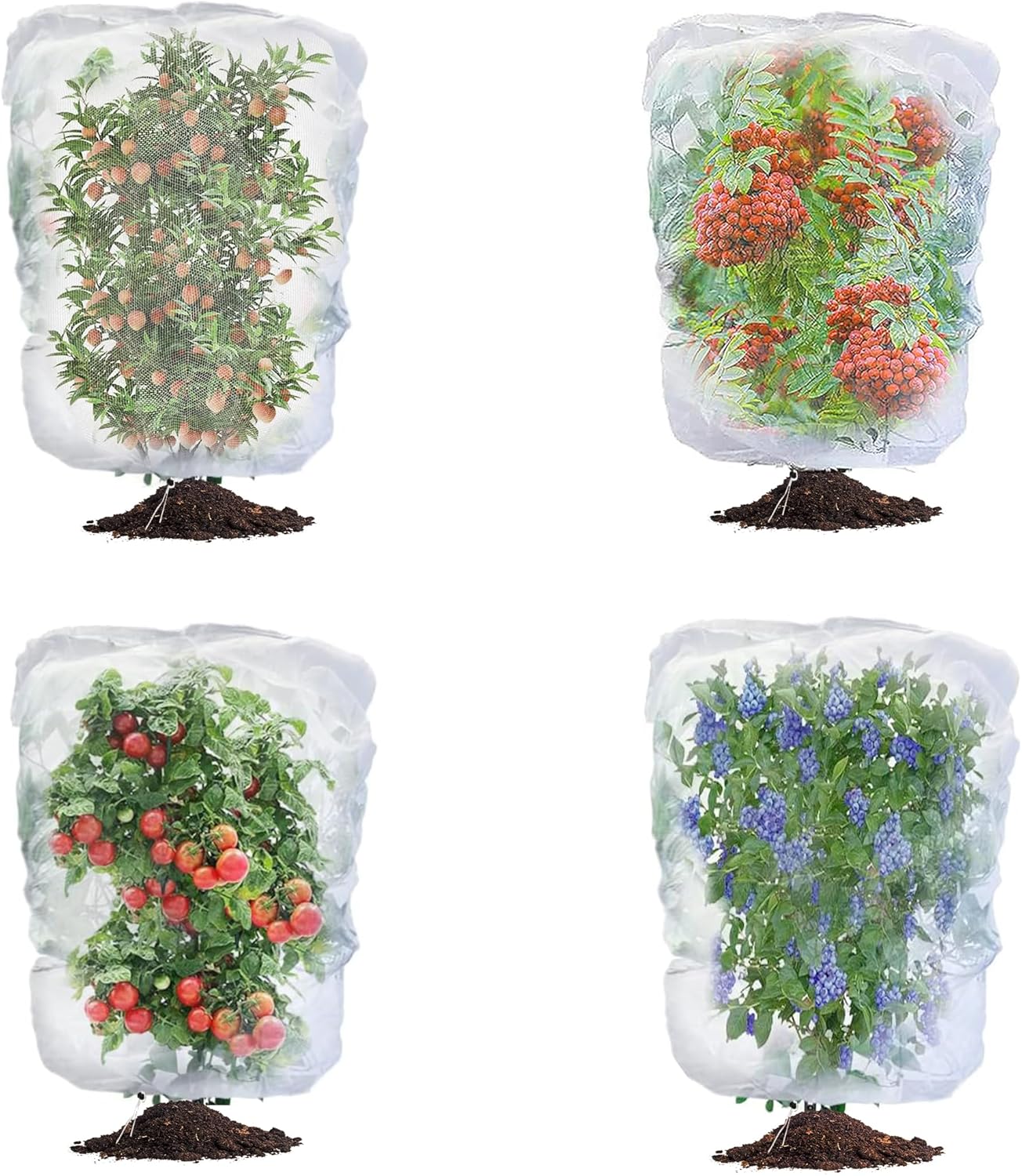 Garden Mesh Netting with Drawstring,Plants Cover Protection from Anti Birds,Bugs,Cicadas,and Insects-Pest Barrier Bag for Blueberry Bushes,Citrus,Tomatoes,Vegetables,Fruit Tree and Orange