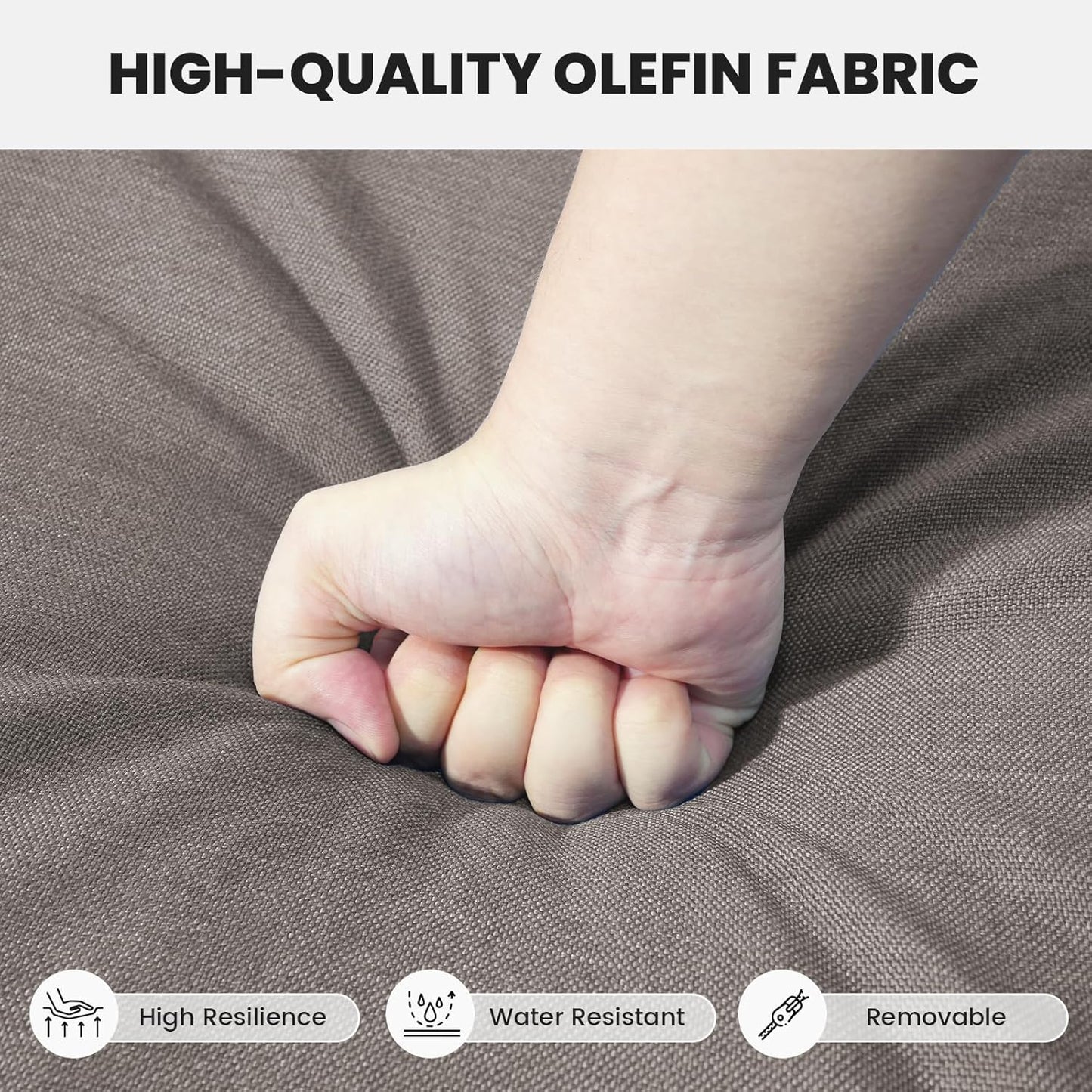 Outdoor Furniture 3-Seater Rattan Sofa Patio Wicker Sofa Couch Furniture Set with Washable 4” Grey Cushions