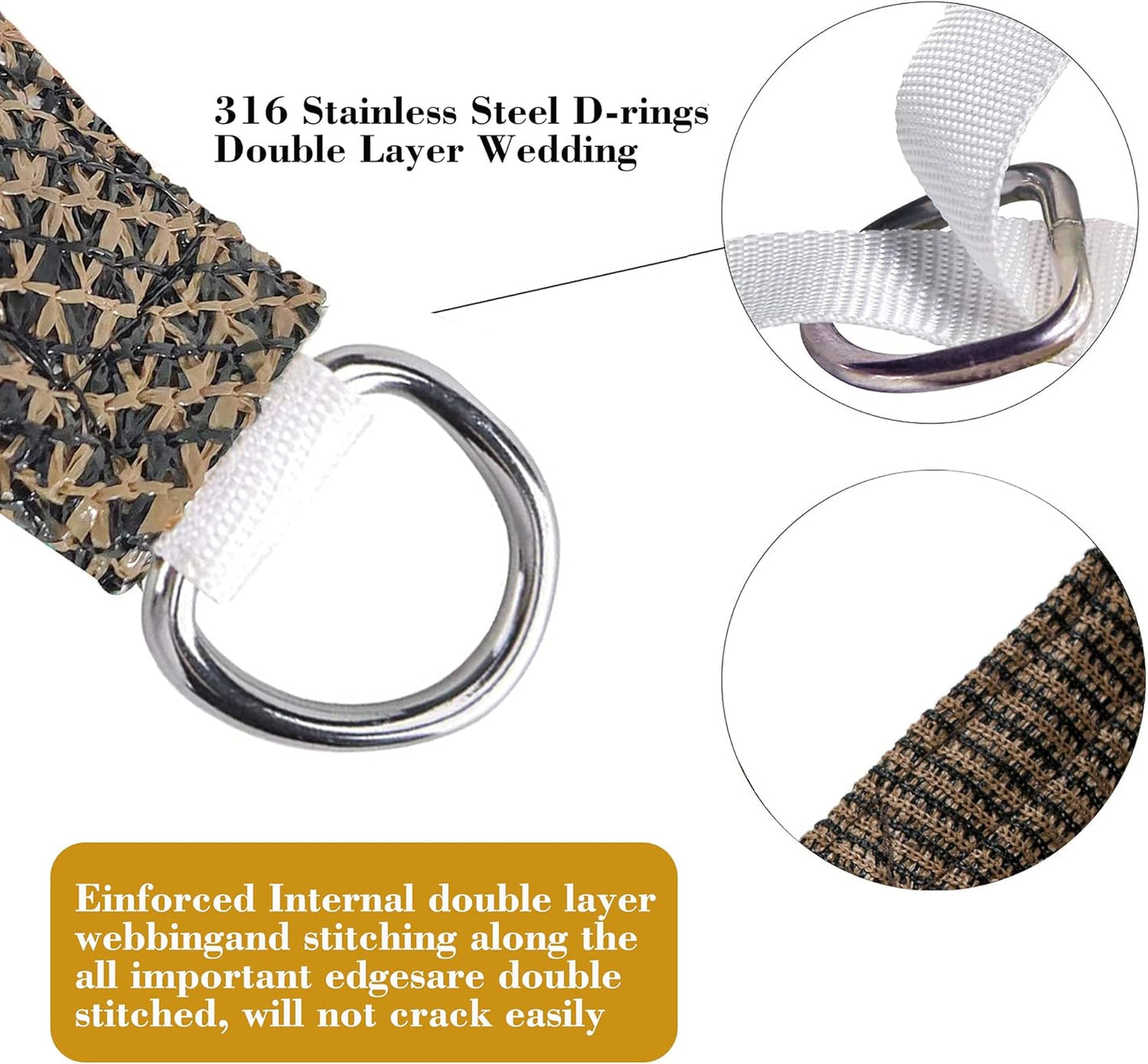 16' x 24' Brown Rectangle Sun Shade Sail SSP1212 Canopy Durable Fabric UV Block Awning,We Make Custom Orders