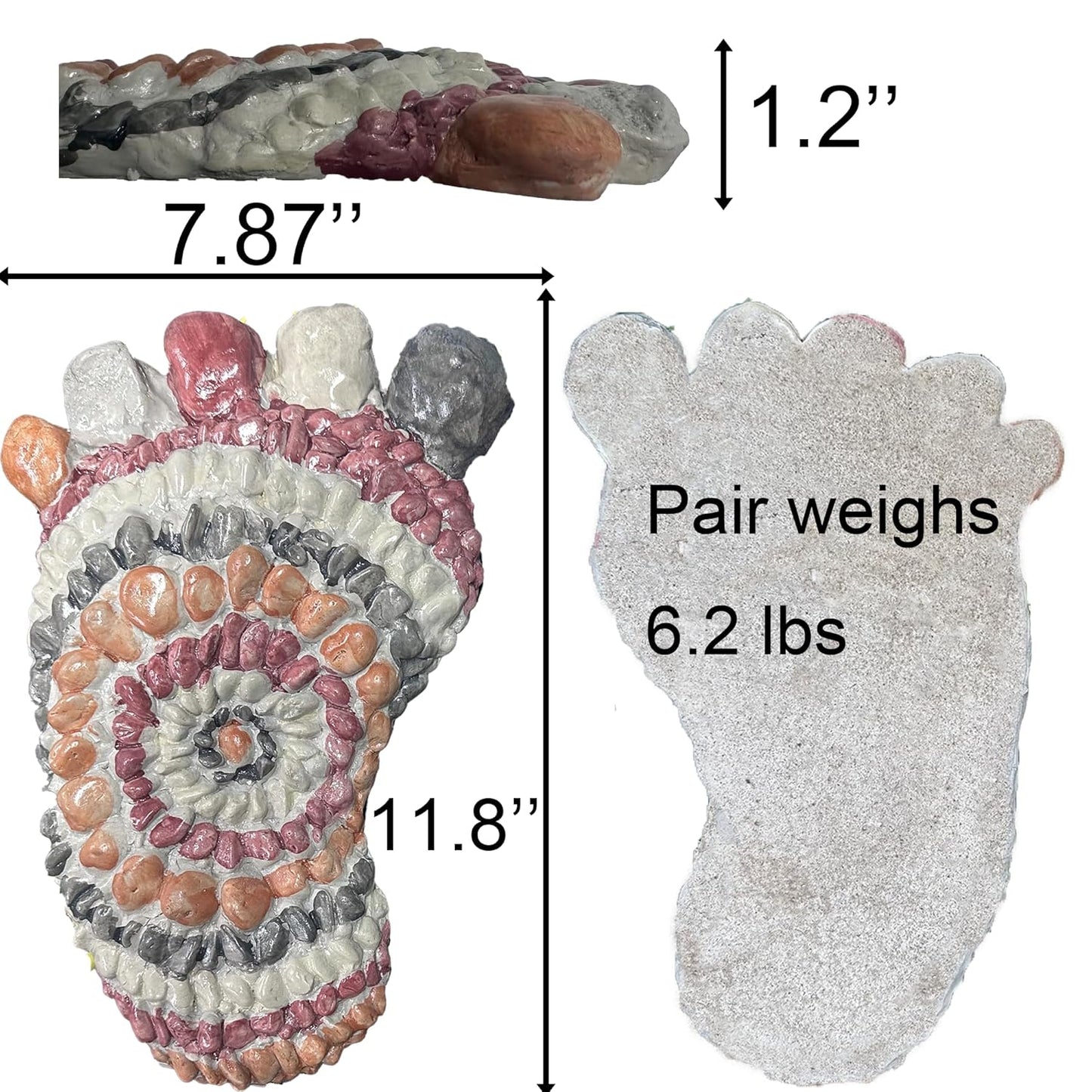 Garden Stepping Stones - Decorative Garden Stones for Patio, Deck, Garden or Sidewalk Faux Cobblestone Stepping Stones (Set of 2#A