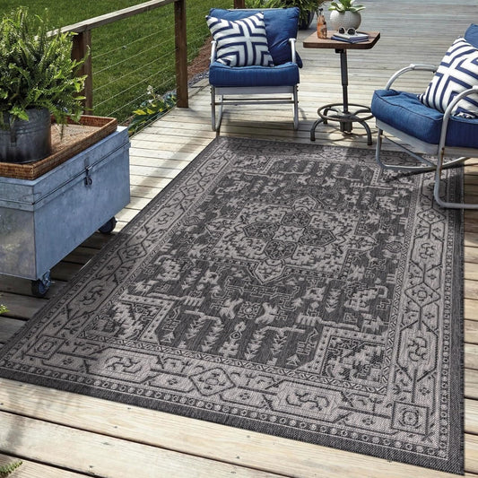 Keen Home Design Terrace Outdoor Area Rug - 12x15 Washable Indoor/Outdoor Rug for Patio, Kitchen, Balcony, Beach, Garden, Deck and Porch, Size: 12'x15'