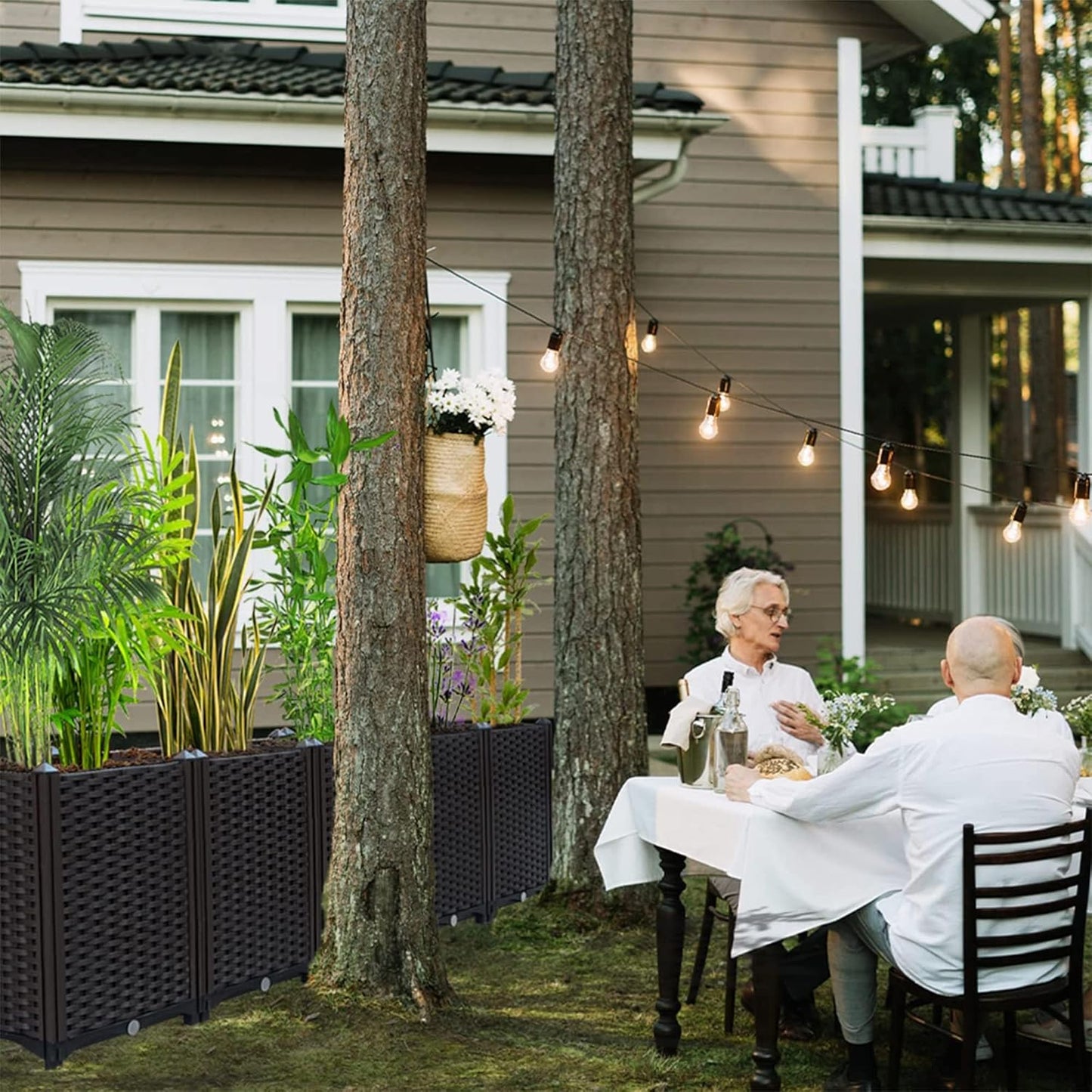 Raised Garden Beds Outdoor for Vegetables, Flowers, Herbs, Garden Box with Drain Outlet, Heat and Frost Resistance Planters 79 X 16 X 21 in