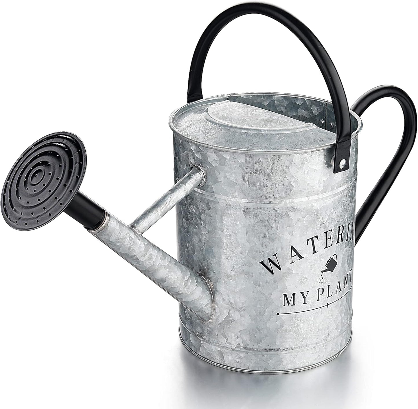 Galvanized Watering Can for Outdoor Indoor Plants, 1 Gallon Decorative Countryside Style Water Can with Removable Spout, Perfect Metal Watering Can for Indoor Plants and Garden Flower