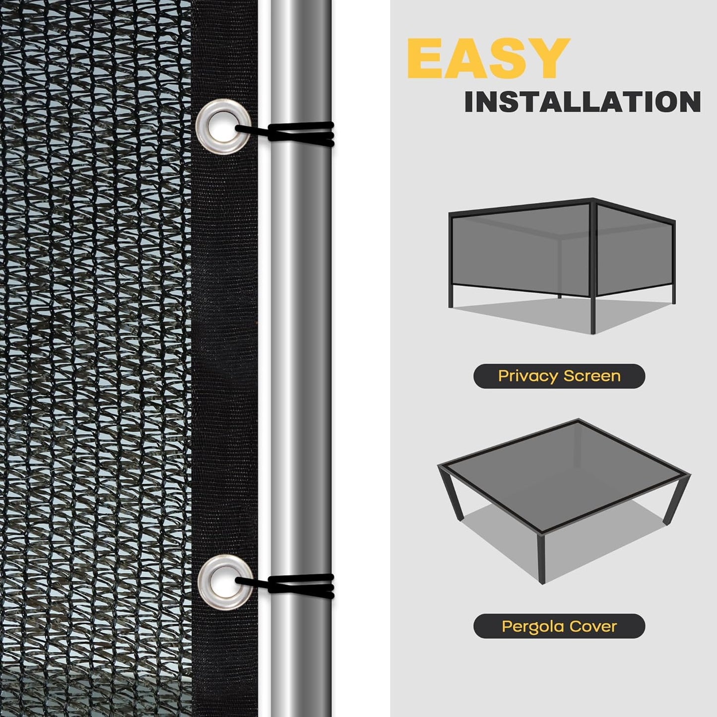 VICLLAX 70% Shade Cloth, 3x24FT Durable Black Mesh Trap with Every 3 FT Grommet, Sun Shade Fabric Netting for for Plants Cover, Greenhouse, Chicken Coop, Barn Kennel, Garden Patio