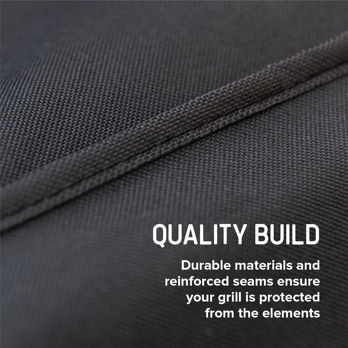 66" Gas Grill Cover for 5&6-Burner Grill, Water-Resistant Heavy Duty Polyester PVC Blend, Adjustable Straps, Built-In Pouch, Designed for Standard 5 & 6-Burner BBQ Grills, Black - 700-20142