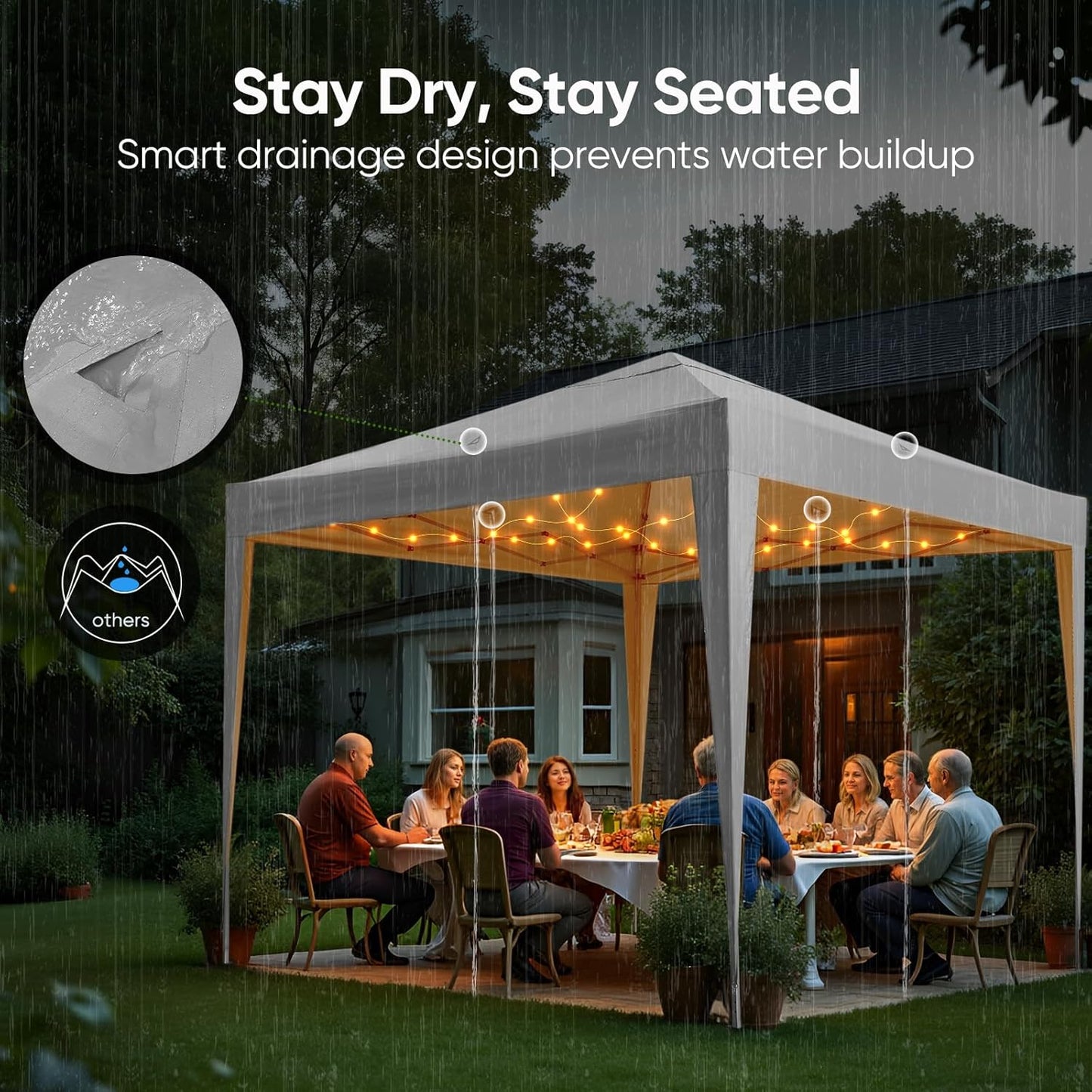 Quictent 10x10 Pop Up Canopy Tent, Instant Setup Gazebo for 1 Person, Portable & Compact, Waterproof & UV Protection, Ideal for Camping, Beach, Parties, and Outdoor Events