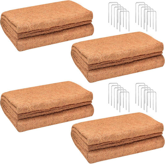 ZeeDix 4 Pack No-Slip Ice and Snow Carpet- 31 x 80 x 0.28In Thickened No Slip Ice Carpet Outdoor Runner Natural Coconut Fiber Mat for Walkway, Garden Doorway Stair Porch Outdoor Safer Walking