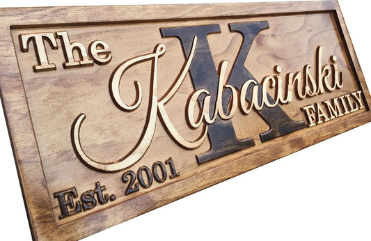 Personalized Family Name Sign Personalized Wedding Gifts Wall Art Rustic Home Decor Custom Carved Wooden Signs Couples 5 Year Anniversary