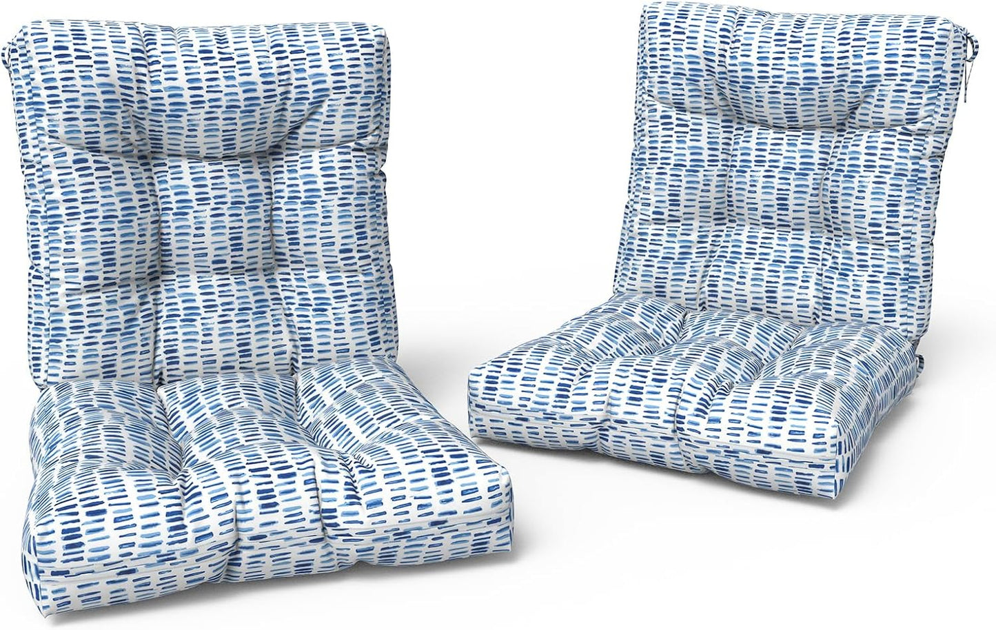 LVTXIII Outdoor Adirondack Chair Cushions, L42 x W21 x H4 Patio Tufted Low Back Cushions, Seasonal Replacement Rocking Chair Cushion for Home Garden Furnitue, Set of 2, Pebble Blue