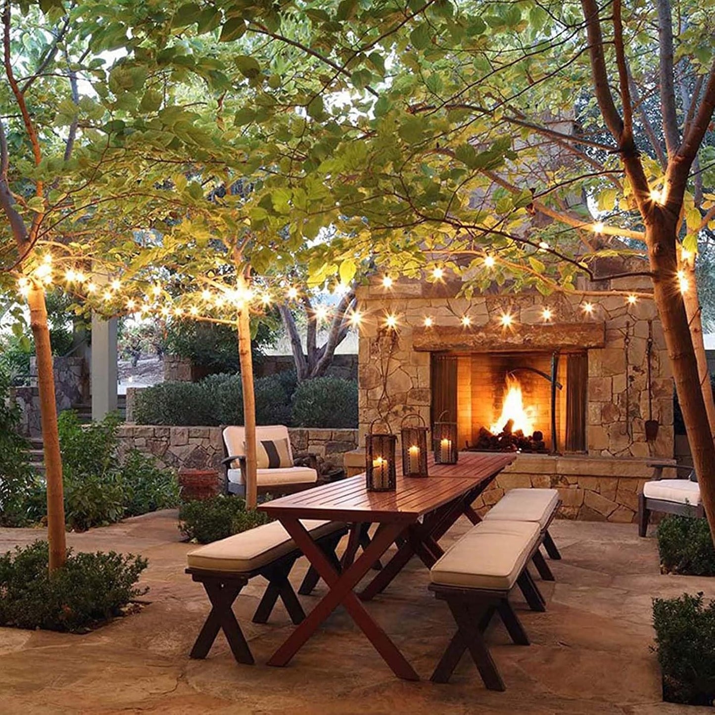 Banord Outdoor String Lights Vintage LED Filament Bulb, Shatterproof E26 Screw Base Edison LED Light Bulbs for Indoor & Outdoor Use 100 Pack