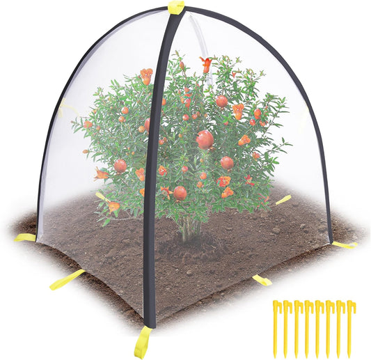 35 x35 x 39 Inch Insect Barrier Plant Tent Cover-Insect Bird Barrier Netting Mesh-Bug Guard Cover with Stakes for Protect Plants Fruits from Insect Bird Eating (1, L)