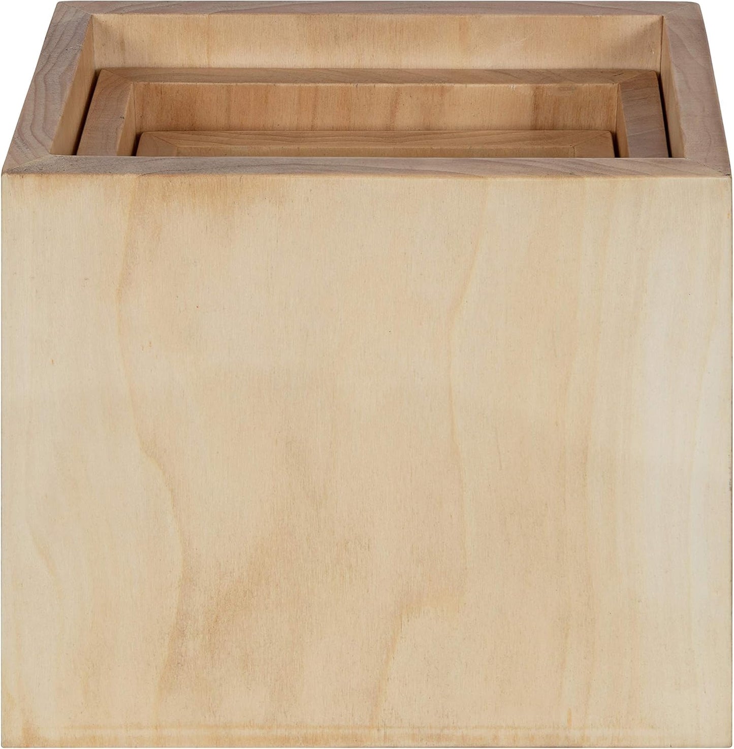 Kate and Laurel Domio Wall Hanging Planter Shelves, Set of 3, Natural Wood, Geometric Nesting Planter Collection