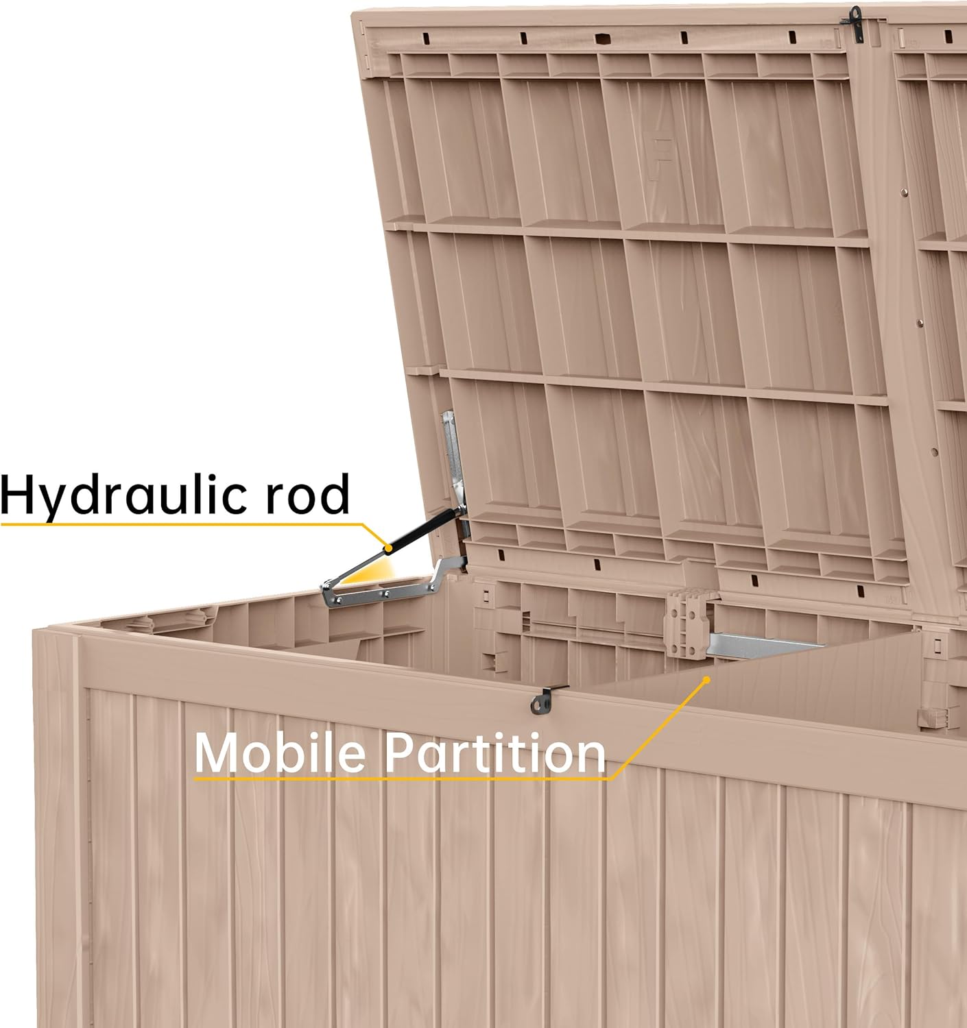 DRATO 180 Gallon Deck Box, Waterproof Resin Large Outdoor Storgae Box for Patio Furniture, Patio Cushions, Gardening Tools, Pool and Sports Supplies, Lockable