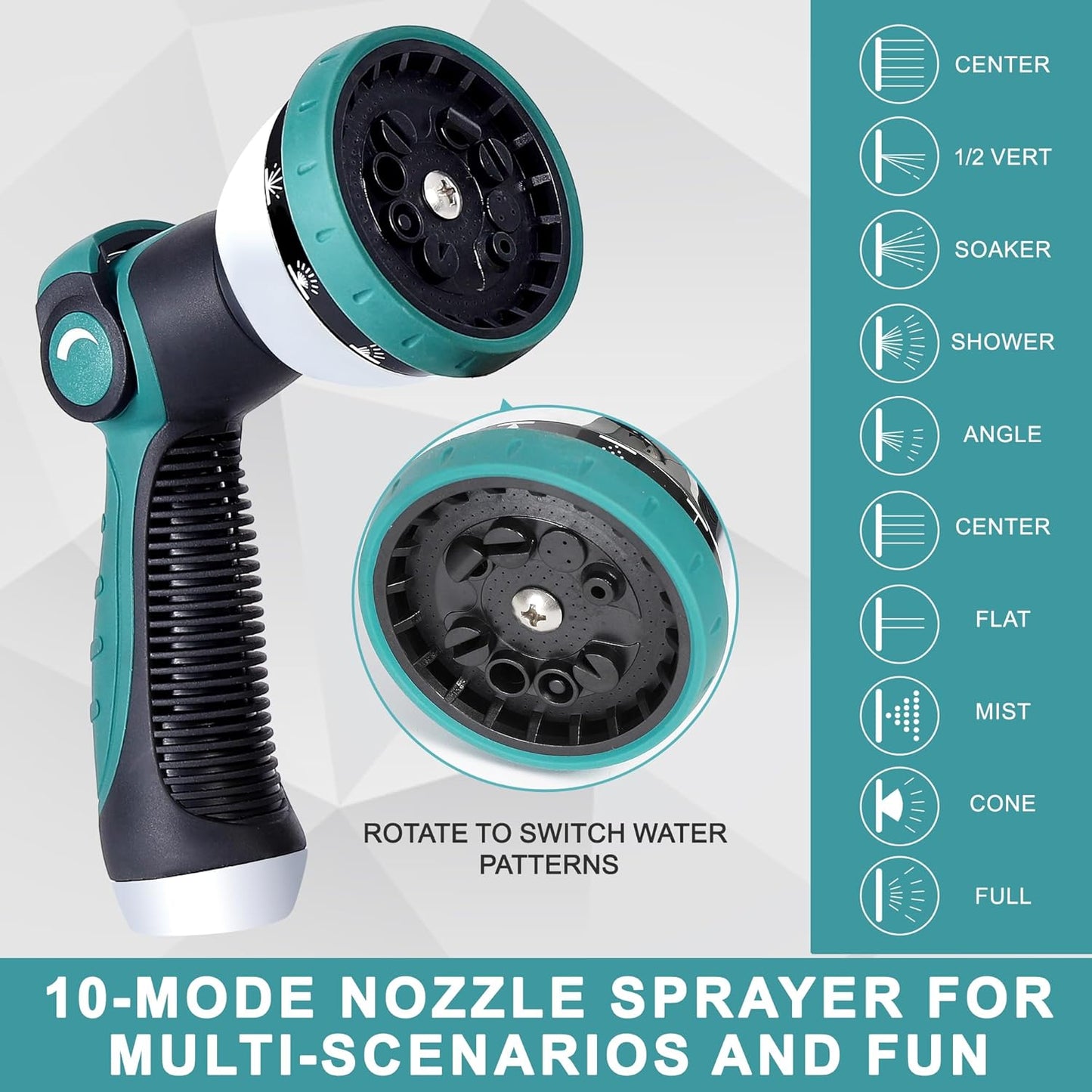 75FT 5/8'' Garden Hose, 304 Stainless Steel Water Hose, Flexible with a 10-Mode Nozzle Sprayer, No Kink, Lightweight, Puncture Proof Metal Hose, Ideal for Yard, Lawn, Outdoor