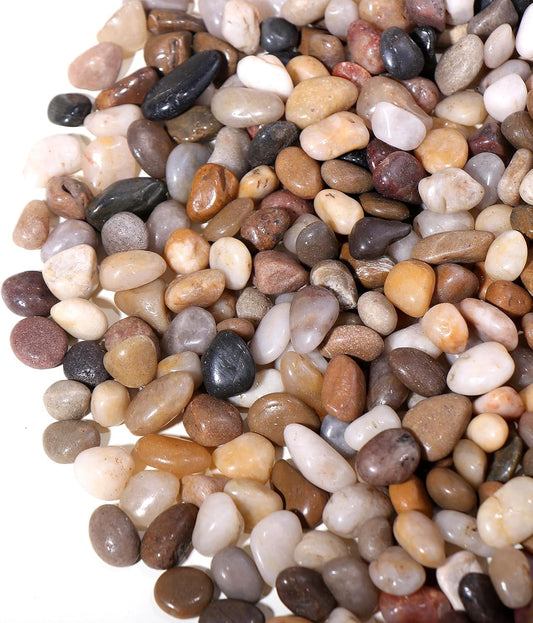 Calofulston 30lb Pebbles, 3/8 Inch Small Pebbles for Indoor Plants, Aquariums, Bamboo, Succulent, Vase, Outdoor Landscaping, Decorative Polished Plant Rocks for Pots Indoor, Mixed Color