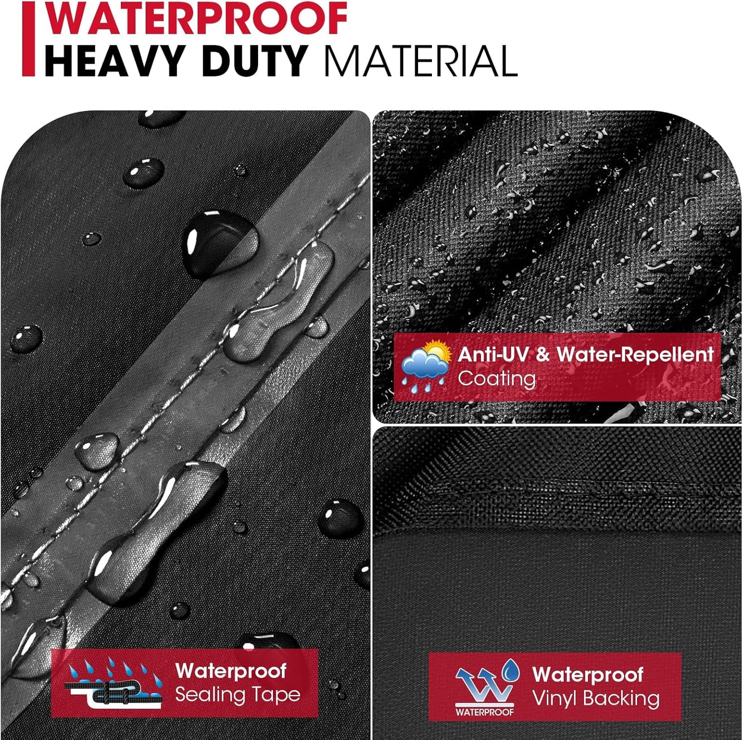 Unicook 75 Inch Griddle Cover for Blackstone 36 Inch Cooking Station with Hood, Large Flat Top Grill Cover with Sealed Seam, Heavy Duty Waterproof, Includes Support Pole