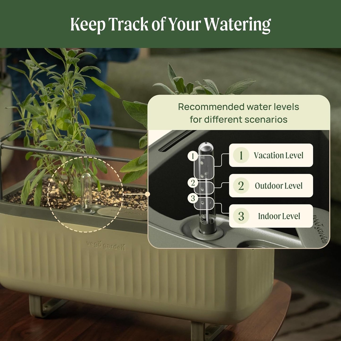 Vego garden Herb Planter Indoor Box with Trellis Self-Watering Raised Garden Bed for Climbing Vegetables Plants Cage - Cream White