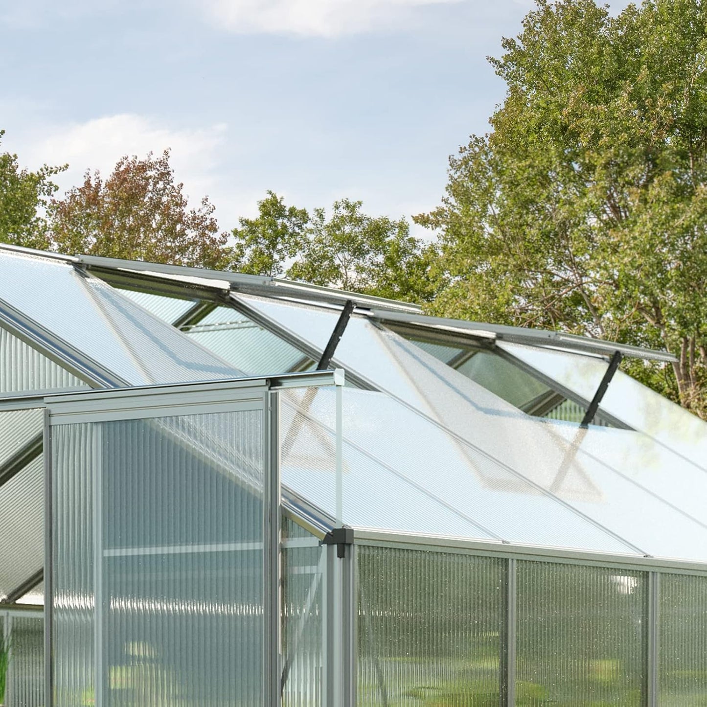Greenhouse Topas 6 Aluminum Frame 7.4 x 12.6 ft with Approx. 8 mm Polycarbonate Panels
