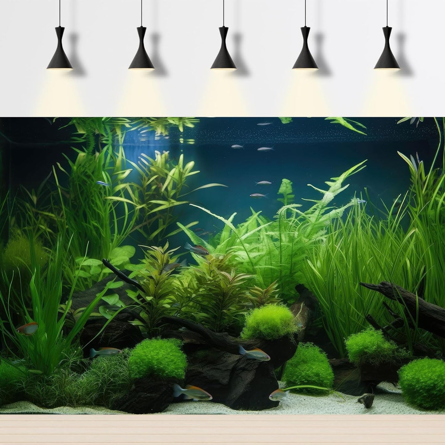 Aquarium Background Diverse Collection of Aquatic Plants Seagrasses Terrarium Background Redwood Root Moss Tropical Style Underwater Plants Fish Tank Background Under The Sea Aquarium Backdrop 72x18in
