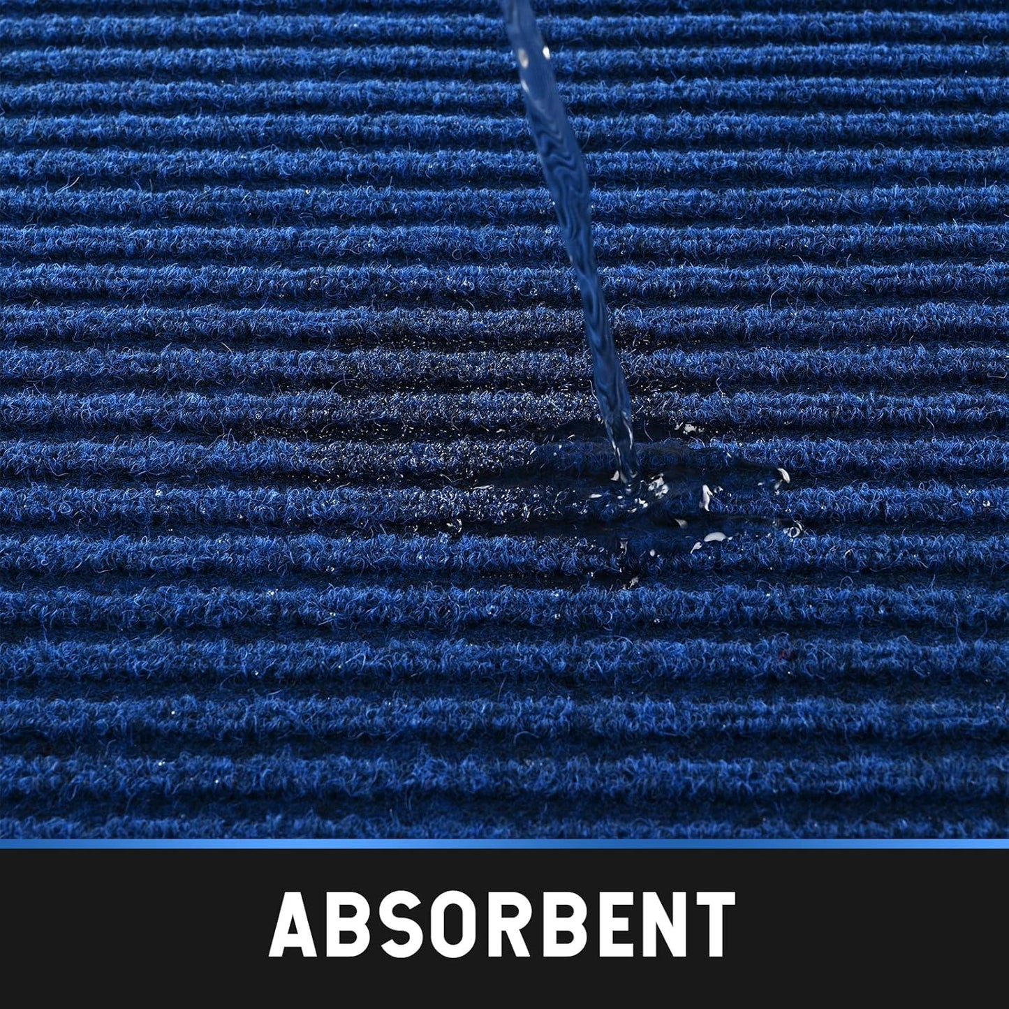 Heavy Duty Entrance Mats, Indoor and Outdoor Durable Rubber Door Mat, Easy Clean Waterproof Anti-Slip Doormat, Low Profile Floor Front Doormat Rugs for Entryway, Patio, Garage 60" x 35" Blue