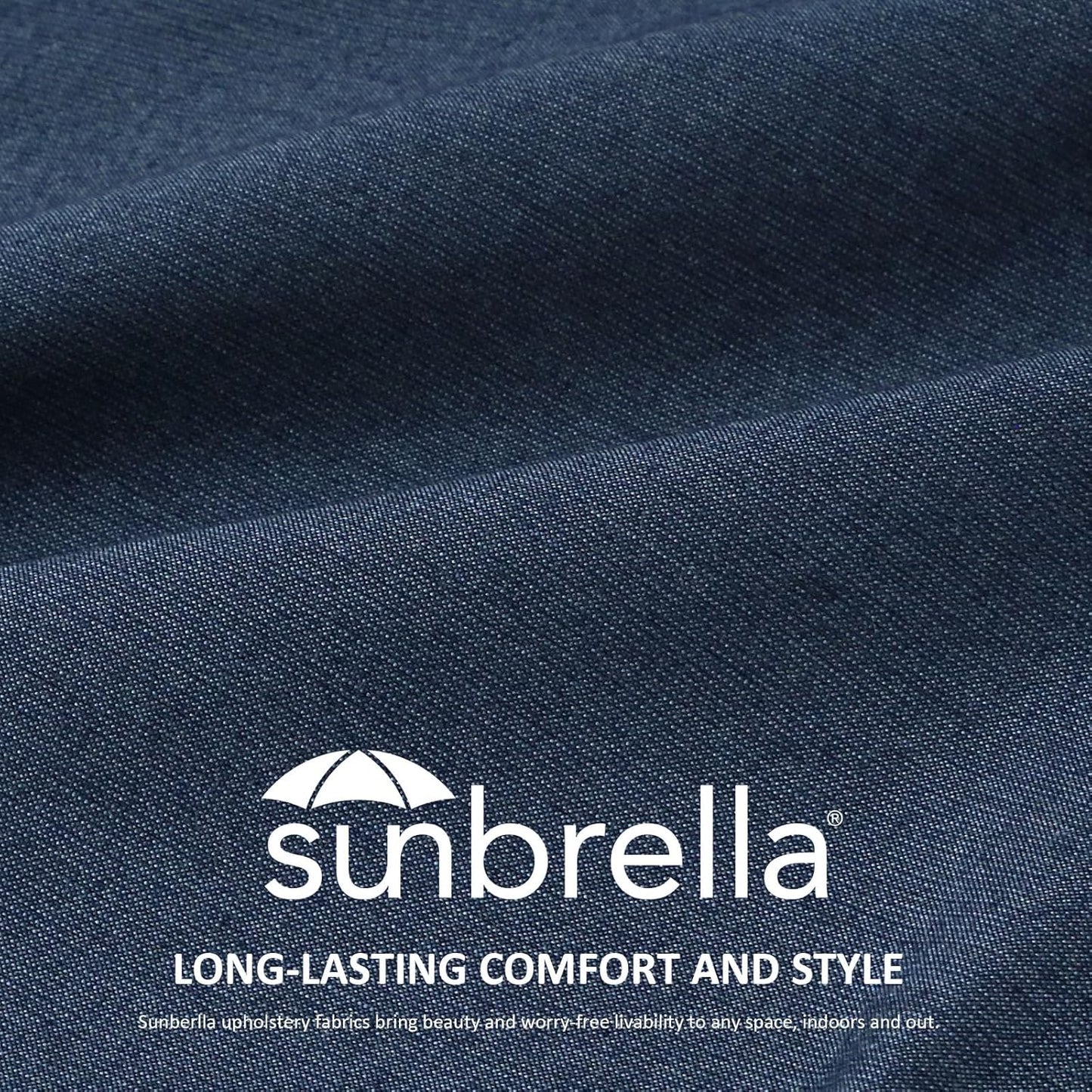 Sunbrella Square Corner Seat Cushions, 19" x 19" x 3", Set of 4, Indoor Outdoor Water Repellent Universal Chair Pads with Ties for Patio Furniture, Garden Dining Chairs, Specrtum Indigo