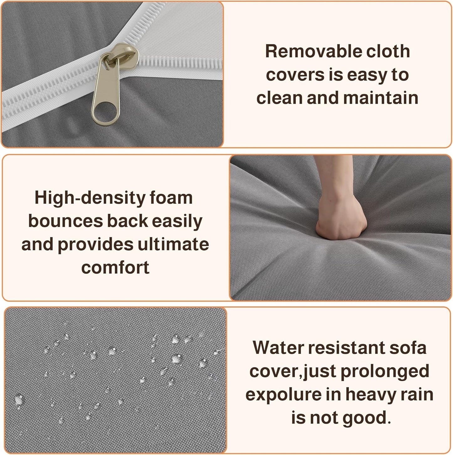 Ahomly 7-Piece Patio Furniture Set, Outdoor Sectional Couch with Water-Resistant Cushions & Coffee Table, PE Rattan Outdoor Patio Sofa Set for Backyard, Deck, Garden, or Porch, Grey