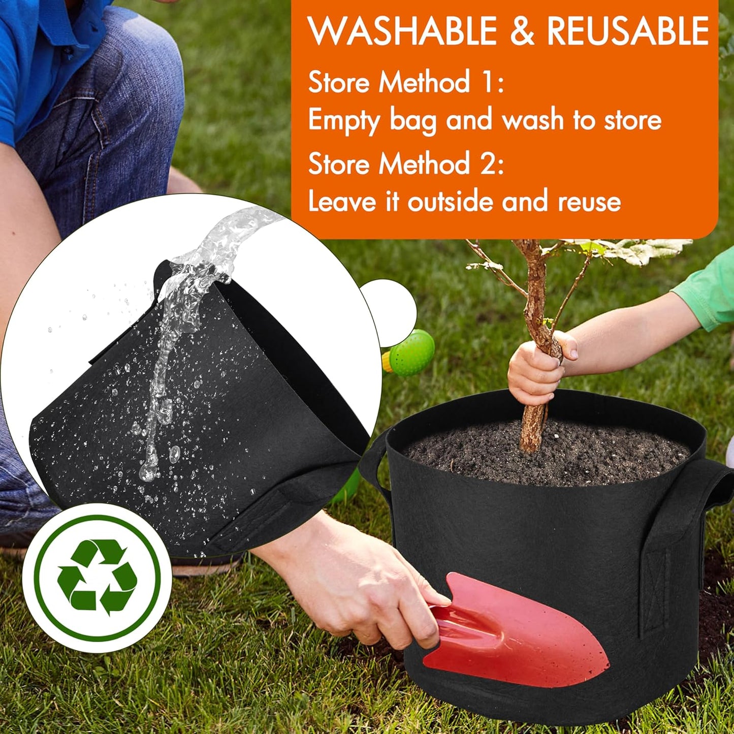 Gardzen 20-Pack 5 Gallon Grow Bags, Aeration Fabric Pots with Handles, Heavy Duty Plant Bags for Plants